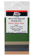 Alpha Abrasives 0202 - Micro Fine Assorted Sanding Film - Sheets - 4 x 4" 10.2 x 10.2cm