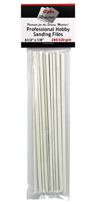Alpha Abrasives 0307 - Professional Sanding File pkg(12) - 1/8" .3cm - Fine
