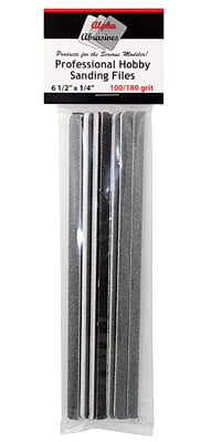 Alpha Abrasives 0308 - Professional Sanding File pkg(12) - 1/4" .6cm - Coarse