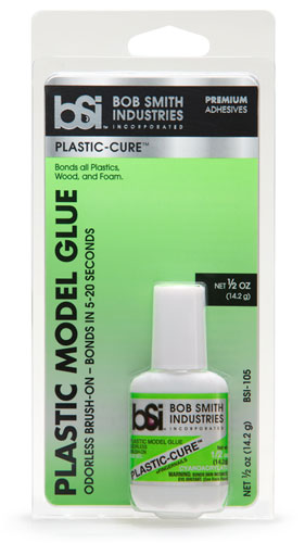 Bob Smith Industries Plastic-Cure + Fingernails CA Glue 14ml (1/2 oz） BSI105
