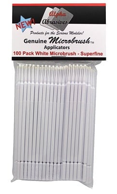 Alpha Abrasives 1353 Microbrushes SuperFine White 100 PCS