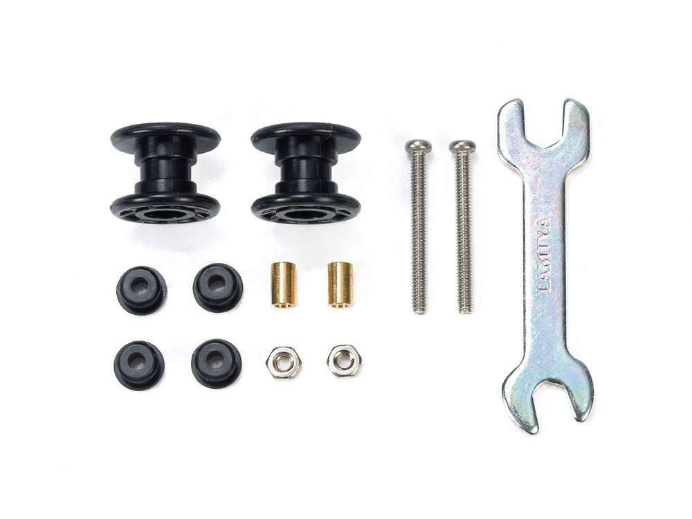 LOW FRICTION PLASTIC DOUBLE ROLLERS BLACK/13-13mm (15529)