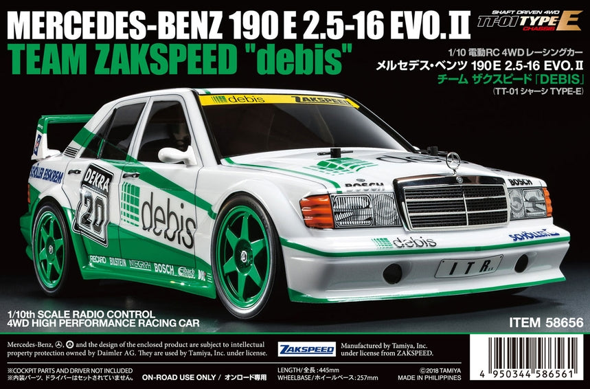 Mercedes-Benz 190E 2.5-16 EVO.II Team Zakspeed "Debis" 1/10 Scale High Performance R/C Car (TT-01 Type-E Chasis)