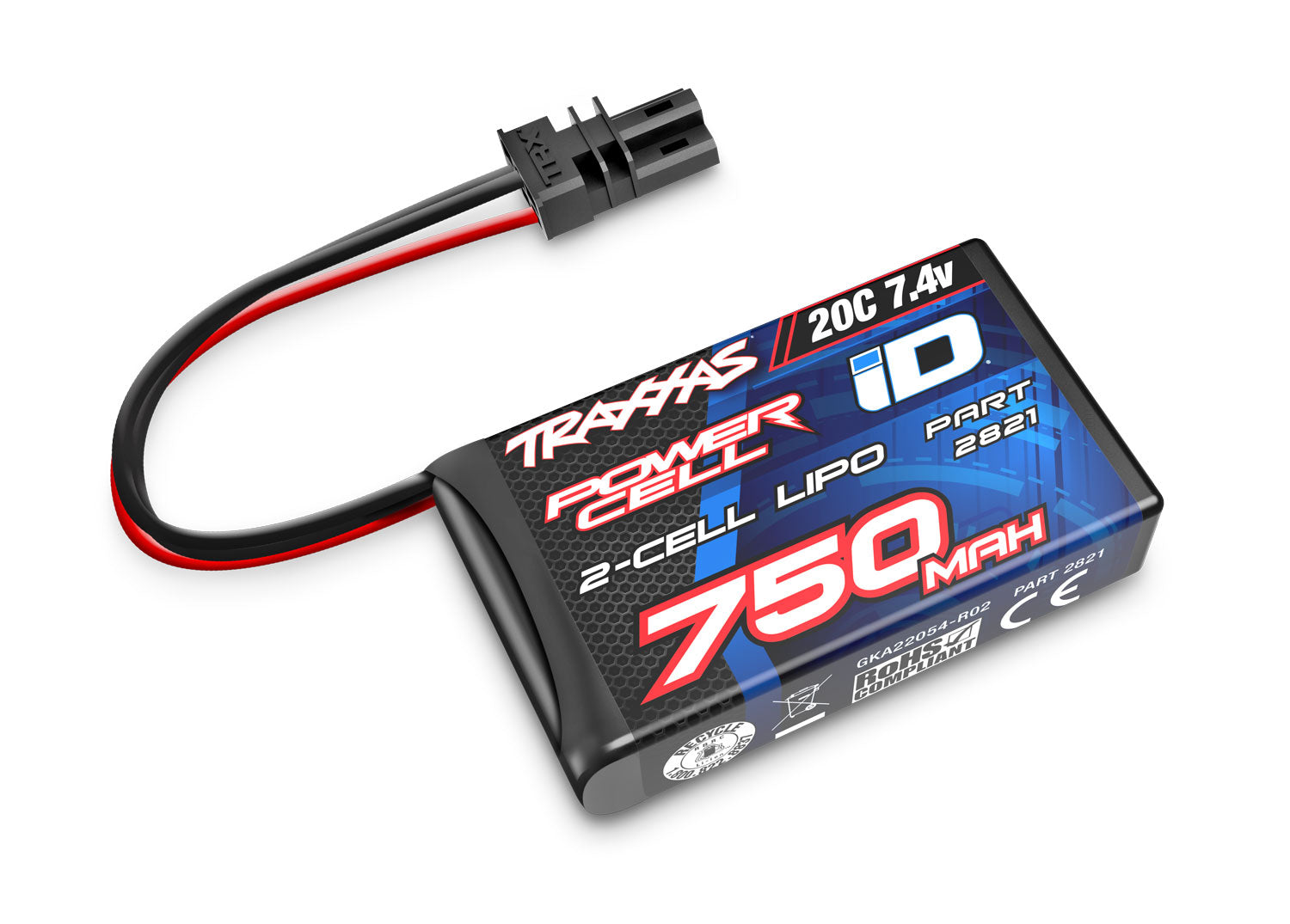 750 mAh 7.4 Volt 2-Cell LiPo Battery Part Number:  2821