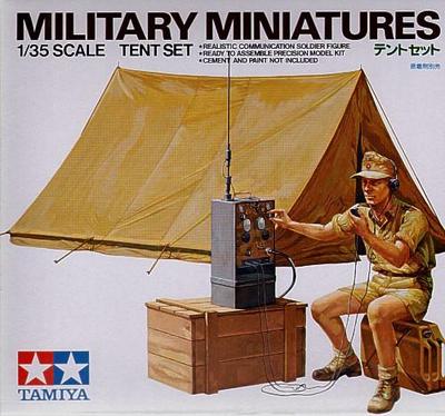 1/35 Scale Military Model Kit WWII Tent Set w/Communication Solider (35074)