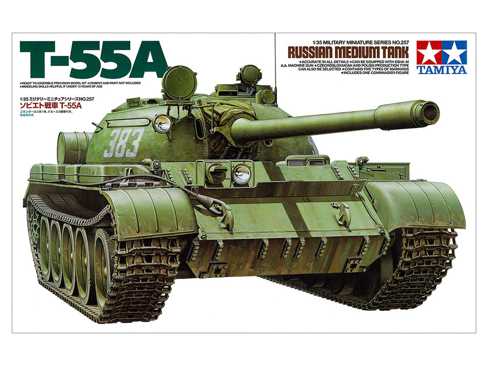 Russian Medium Tank T-55A 1/35 Military Miniatures Series No.257
