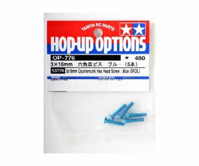 Item# 53776 Rc 3X16Mm Hex Head Screw Countersunk Blue 5Pcs