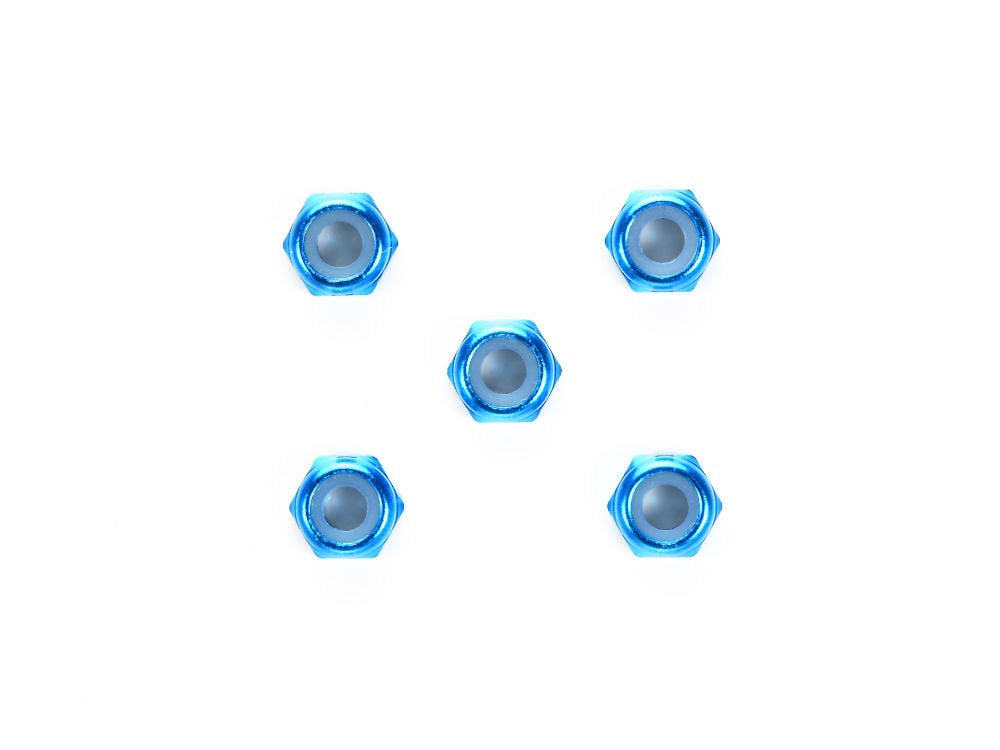 3mm THIN ALUMINUM LOCK NUT (5PCS./BLUE) #54155