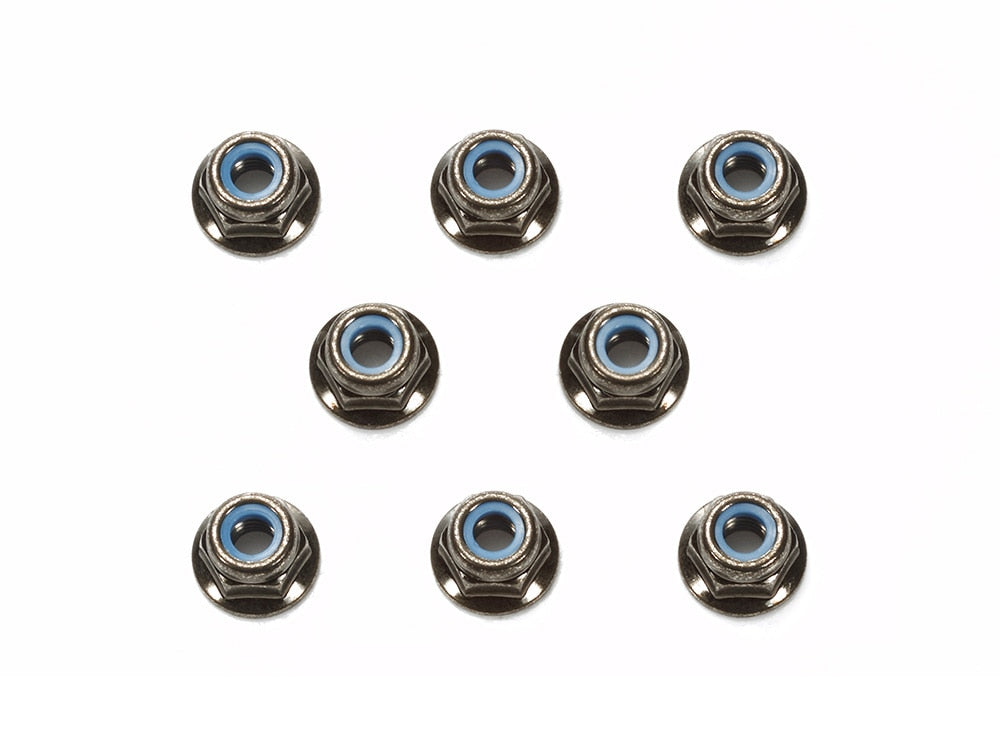 Hop-Up Options No.54642 4mm FLANGE LOCK NUT (BLACK, 8PCS.)