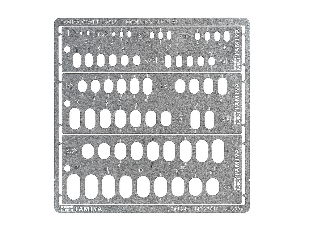 MODELING TEMPLATE (ROUNDED RECTANGLES, 1-6mm) (74154)
