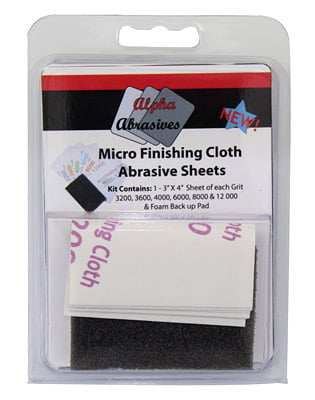 Micro Finishing Cloth Abrasive Sheets 3 by 4 inches Alpha ALP2050