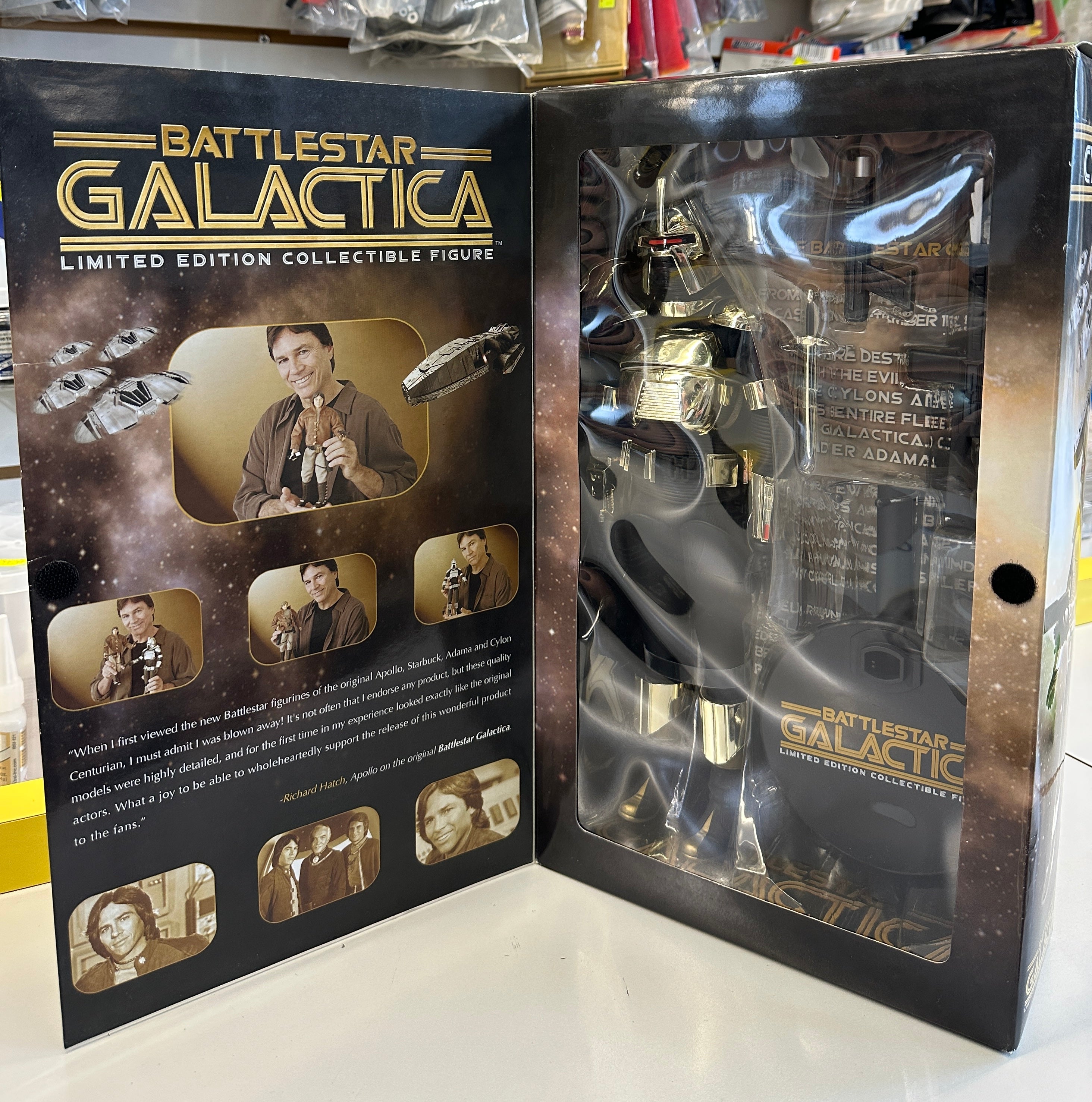 Gold Cylon Battlestar Galactica Majestic Studios Limited ed Tower Records in Box (69997)