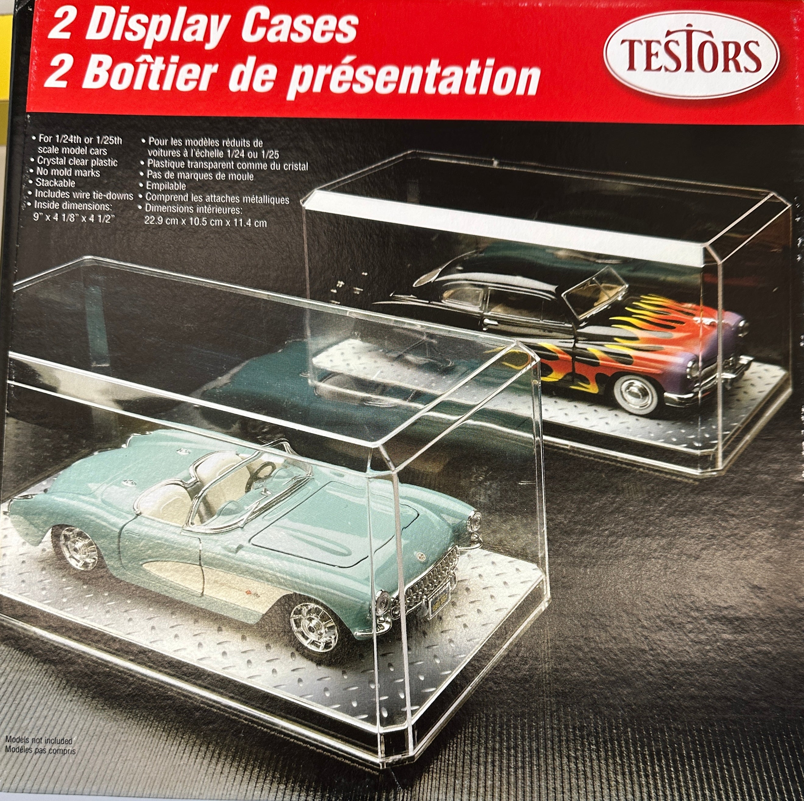 TESTORS 1/24  MODEL / DIE CAST CAR DISPLAY CASES ( 2 IN BOX) (01100)