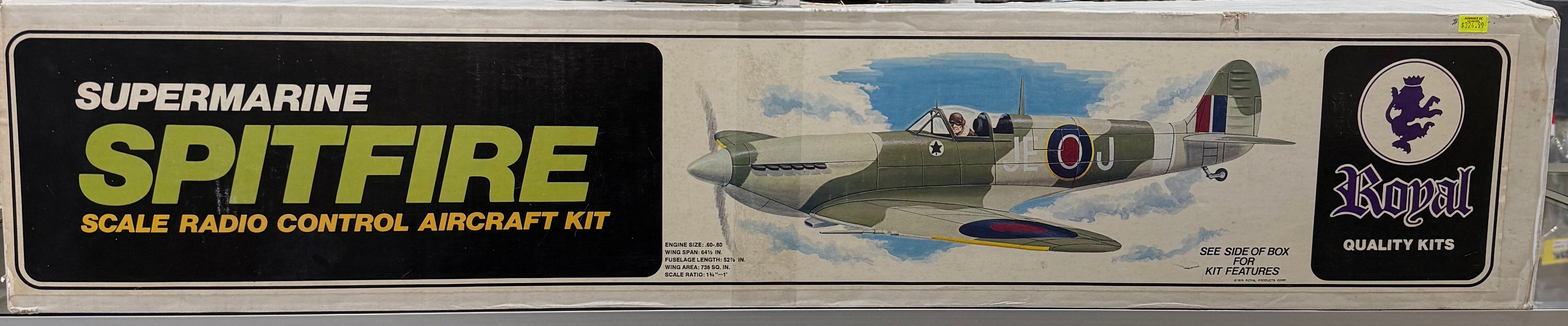Royal Supermarine SPITFIRE Radio Control  Kit, Discontinued