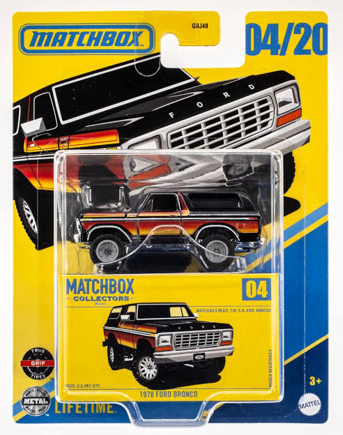 Matchbox #04 1978 Ford Bronco BLACK | SUNBURST | FSC