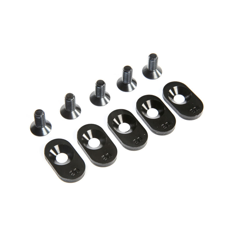 Losi Engine Mount Insert and Screws 20T, Black (5): 5ive-T 2.0 (fits 62T spur) Losi - LOS252103