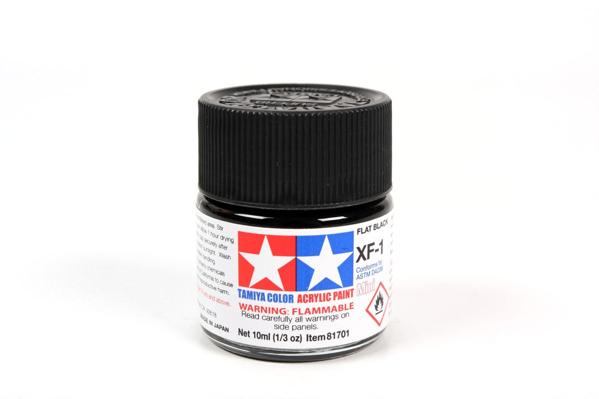 Tamiya Color Acrylic Paint Mini XF-1 Flat Black