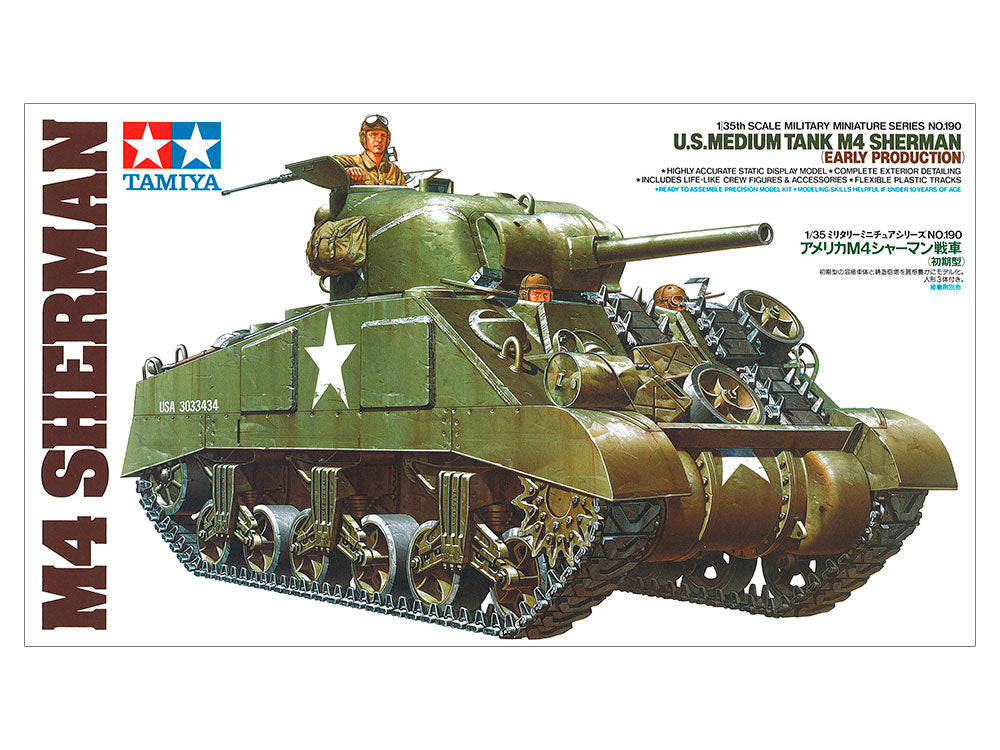 U.S. Medium Tank M4 Sherman (Early Production) 1/35 Military Miniatures Series No.190