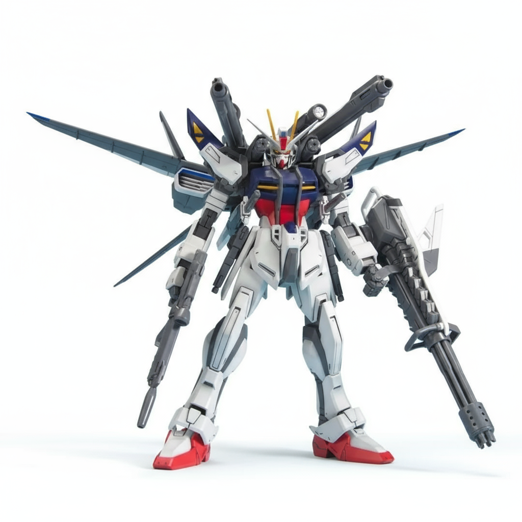 GAT-X105E+AQM/E-M1 Strike Gundam E IWSP (Lukas O'Donnell Custom) 1/100 Scale Master Grade Model