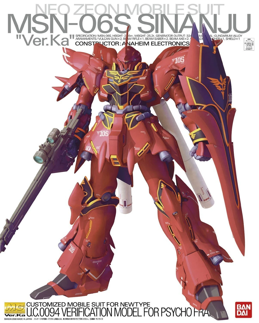 MSN-06S Sinanju (Ver. Ka) 1/100 Scale Master Grade Model