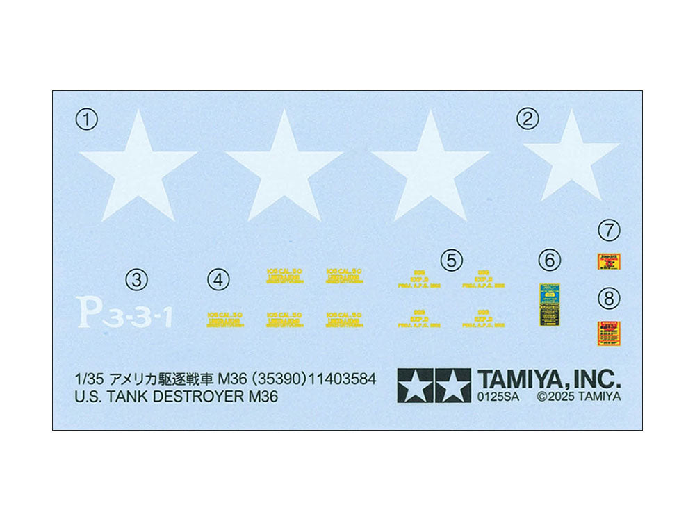 U.S. Tank Destroyer M36 1/35 Military Miniatures Series No.390